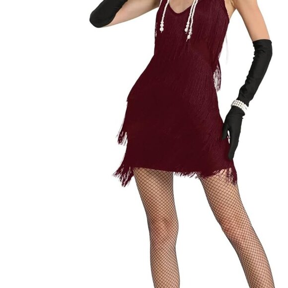 Women 1920s Gatsby Flapper Dress Open Back Fringe Cocktail Party Outfit - Picture 4 of 6